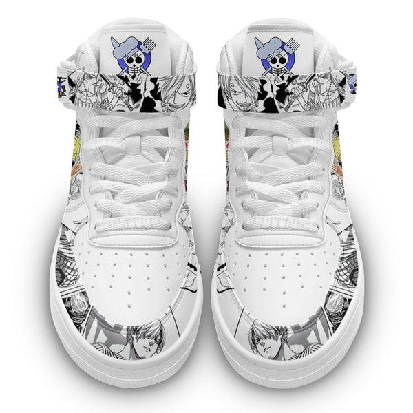Whitebeard Sneakers Air Mid OP Custom Anime Shoes Mix Manga